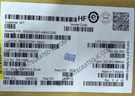88SE9215A1-NAA2C000 Chip de circuito integrado PCIe 2.0 de una vía a cuatro puertos controlador de entrada y salida SATA de 6 Gbps