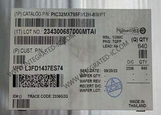 PIC32MX795F512H-80I/PT Microcontrolador MCU de 32 bits 80MHz