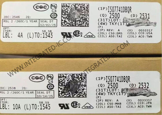 ISO7741DBQR aislador digital de alta velocidad de 100 Mbps con aislamiento de 3000Vrms y robusto chip IC EMC de cuatro canales