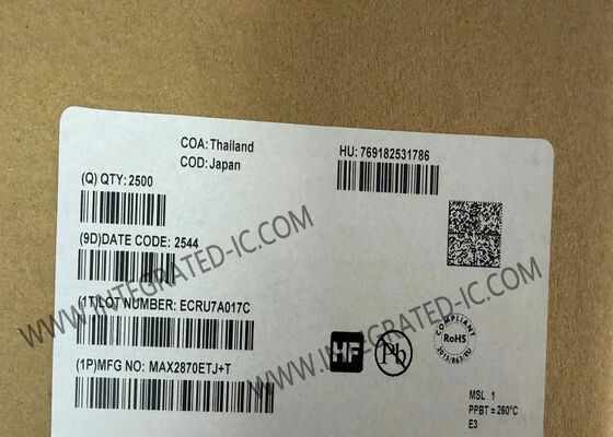 MAX2870ETJ Bucle de fase bloqueada de banda ultra ancha con oscilador controlado por voltaje de 23.5 MHz a 6 GHz Modos de ruido de fase baja fraccionado-N e integer-N