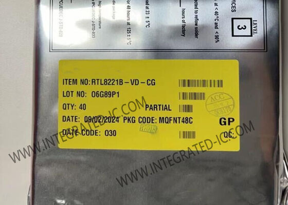 RTL8221B-VD-CG Ethernet IC 10/100/1000M/2.5G PHY Transceptor con paquete QFN-48 y compatibilidad IEEE 802.3