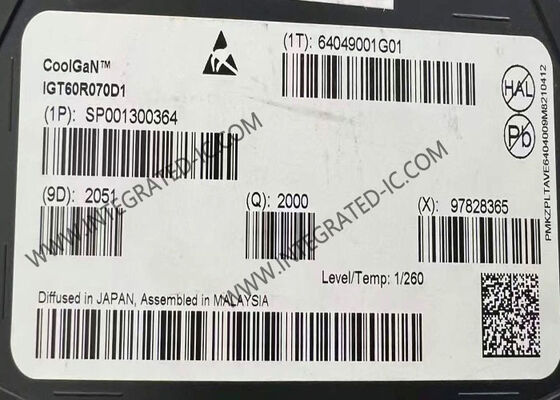 IGT60R070D1 GaN IC 600V Transistor de potencia con 55 mΩ RDS ((on) y conmutación ultrarrápida para alta eficiencia