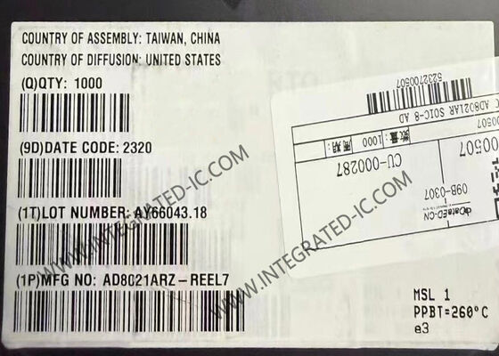 Chip IC de amplificador operacional de alta velocidad y bajo ruido AD8021ARZ con ancho de banda de 560 MHz SOIC-8