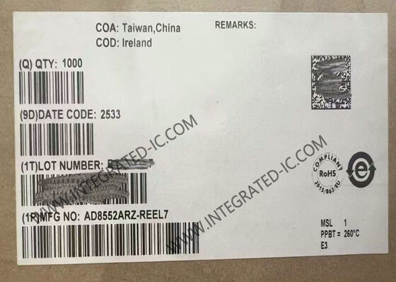 AD8552ARZ Amplificador operativo de circuito integrado con entrada y salida de tren a tren y producto de ancho de banda de ganancia de 1,5 MHz