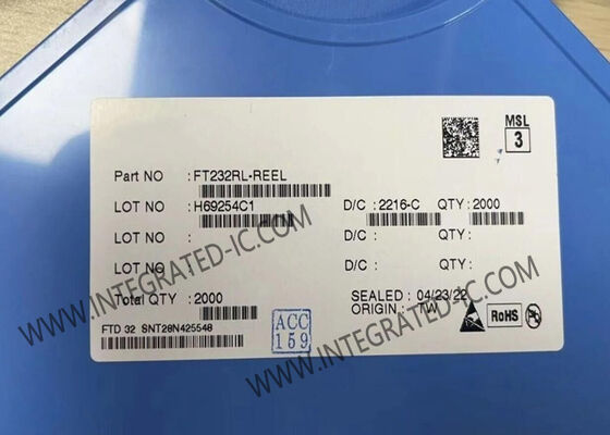 FT232RL IC de interfaz USB UART con USB 2.0 de velocidad completa 3.3V a 5.25V de alimentación única en paquete SSOP-28