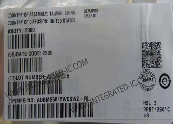 Chip de circuito integrado ADBMS6815WCSWZ, monitor de batería multicelda de 12 canales
