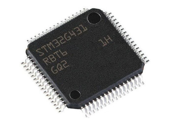 MCU ARM Cortex-M4F STM32G431RBT6 con velocidad de 170MHz, memoria Flash de 128KB y núcleo único de 32 bits en encapsulado LQFP64