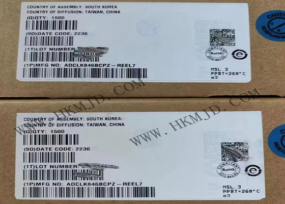 Almacenador intermediario 24-WFQFN del Fanout del reloj de la energía baja del microprocesador ADCLK846BCPZ 1,8 V del circuito integrado