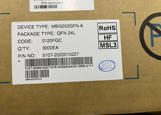 16 microprocesador del circuito integrado del conductor 24QFN del canal MBI5253GFN-A PWM Constant Current LED
