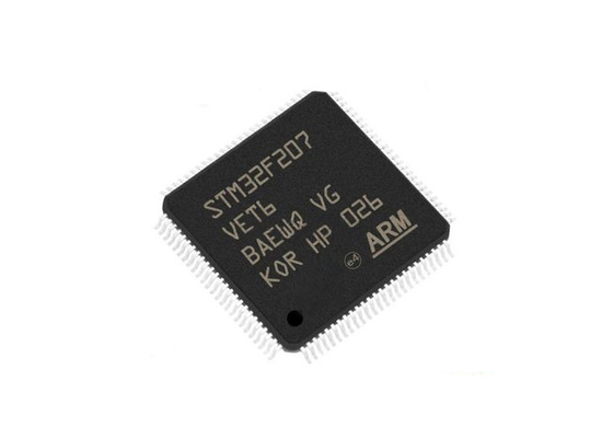 STM32F207VET6 microcontrolador superficial IC del paquete 120MHz 512KB del soporte 100-LQFP