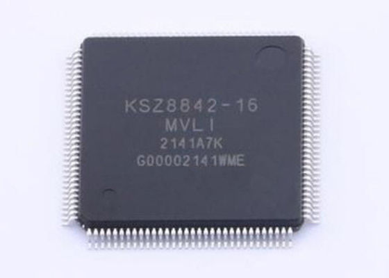 KSZ8842-16MVLI Ethernet IC 3.3V Interruptor Ethernet de dos puertos en paquete LQFP128