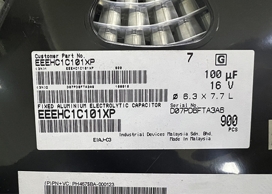 100uF microprocesador de aluminio del circuito integrado de los condensadores electrolíticos EEEHC1C101XP SMD