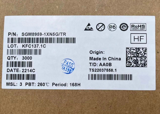 amplificador operativo de la sola SGM8959-1XN5G Cero-deriva de poco ruido de la alta precisión de 1.8V