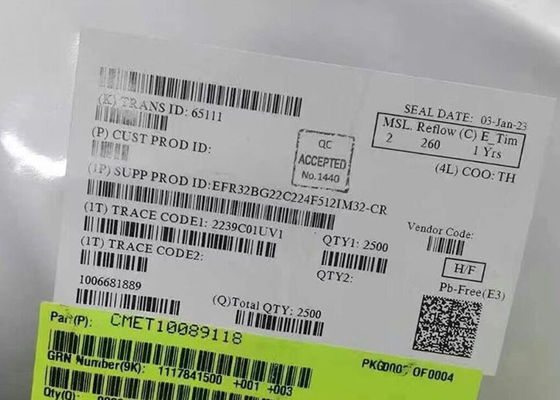 Módulo de comunicación inalámbrica EFR32BG22C224F512IM32-CR SoC Gecko inalámbrico de 2,4 GHz de alto rendimiento