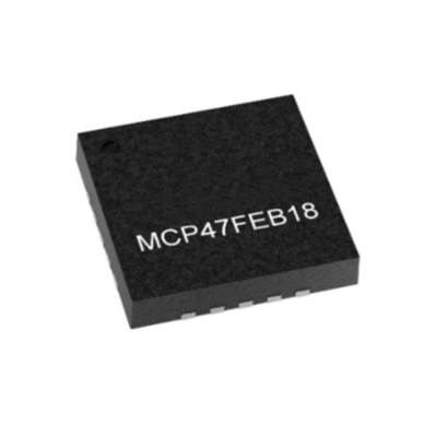 Chip de circuito integrado MCP47FEB18-E/MQ Conversor digital a análogo de 8 canales y 10 bits