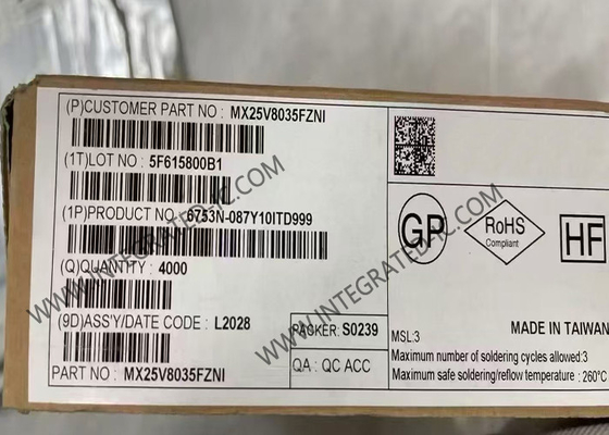 MX25V8035FZNI Chip IC de memoria de 2.3V a 3.6V 8 Mbit O memoria flash WSON-8