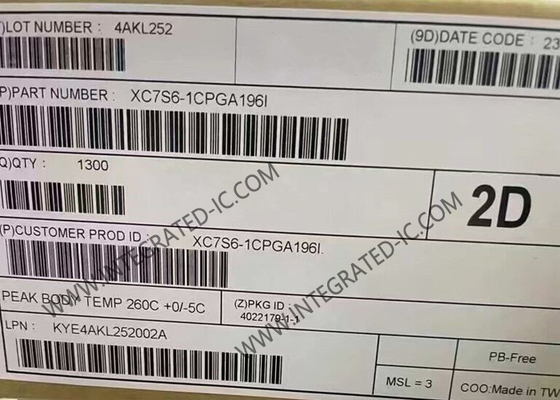 Array de puertas programables de campo XC7S6-1CPGA196I 100 I / O Spartan-7 Incorporado Array de puertas programables de campo IC 196-TFBGA