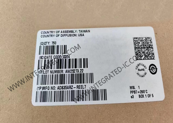 AD835ARZ Chip de circuito integrado de salida de voltaje de 4 cuadrantes multiplicadores de 250 MHz multiplicadores analógicos