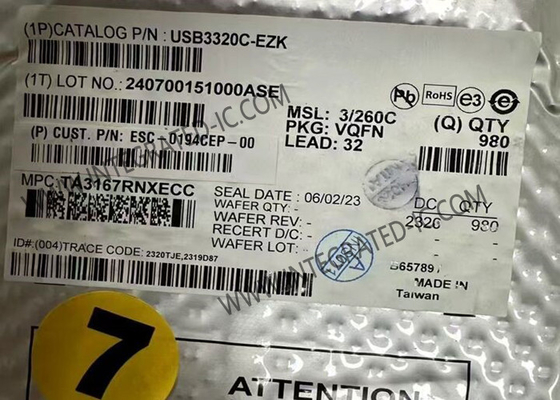 Chip de circuito integrado USB3320C-EZK Altamente integrado con funciones completas Transceptor de alta velocidad USB 2.0 ULPI