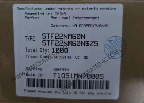 Chip de circuito integrado STF22NM60N 600V MDmesh II Transistores MOSFET de potencia de canal N