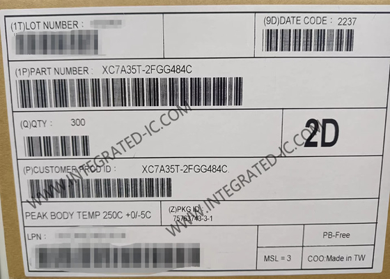 Array de puertas programables de campo XC7A35T-2FGG484C 6.6 Gb/s Artix-7 Array de puertas programables de campo IC 484-BBGA