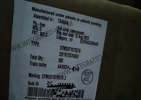 Microcontrolador IC de la base del microprocesador STM32F767ZGT6 32BIT del circuito integrado 1MB solo