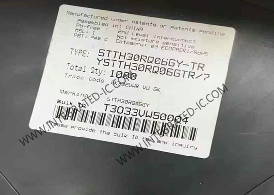 Chip de circuito integrado STTH30RQ06GY Rectificadores de recuperación ultra rápida de 600 V D2PAK-3