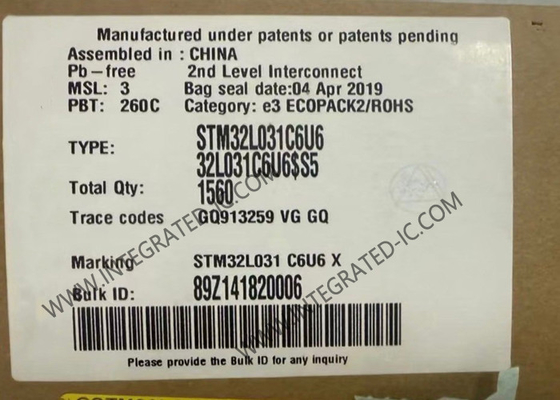 STM32L031C6U6 Microcontrolador MCU de 32 bits MCU de 32 KB Flash ARM Microcontroladores UFQFN48