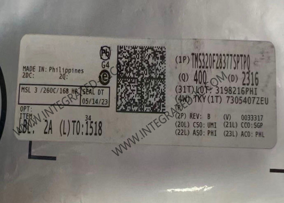 Microcontrolador MCU TMS320F28377SPTPQ Microcontrolador de seguridad funcional automotriz de 32 bits de un solo núcleo de 200 MHz de 1 MB