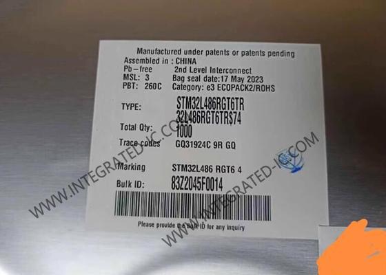 Microcontrolador MCU STM32L486RGT6 de alto rendimiento STM32 de muy baja potencia MCU 64-LQFP