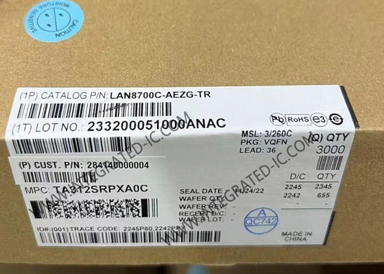 LAN8700C-AEZG Ethernet IC 10/100 Base-T/TX Ethernet Transceptor de capa física