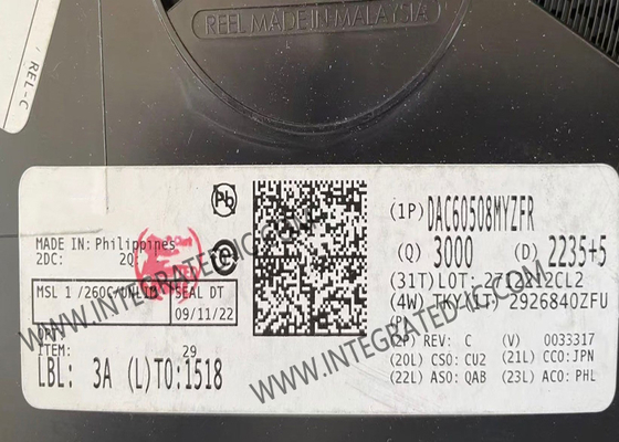 Chip de circuito integrado DAC60508MYZFR Conversores de 8 canales digital a analógico DSBGA-16