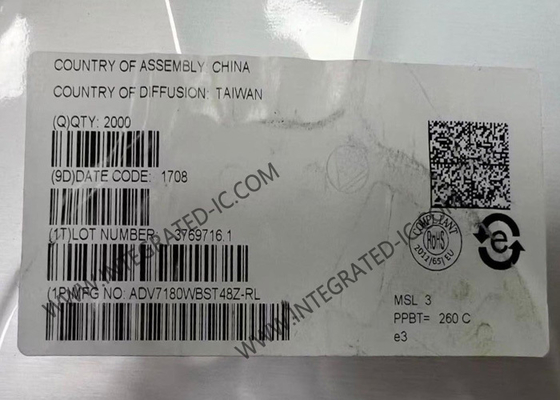 Chip de circuito integrado ADV7180WBST48Z Decodificador de vídeo SDTV de 10 bits LQFP48 Chips IC