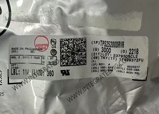 Chip de circuito integrado TPS25200DRVR eFuse de 5 V con límite de corriente ajustable de precisión y supresión de sobretensión