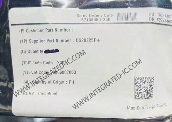 Chip IC de memoria DS28E25P DeepCover Secure Authenticator con SHA-256 de 1-Wire y EEPROM de usuario de 4Kb
