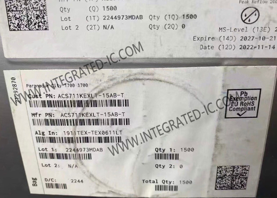 microprocesador actual del circuito integrado del sensor 12-QFN de 1Channel Hall Effect ACS711KEXLT-15AB-T