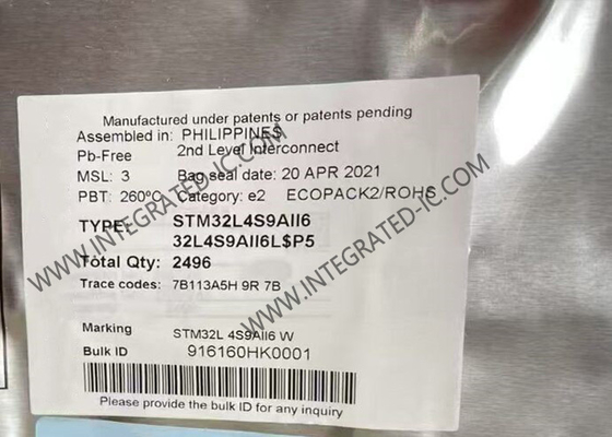 Chip CI de destello del microcontrolador MCU 2MB del BRAZO Cortex-M4 STM32L4S9AII6 169UFBGA 32Bit