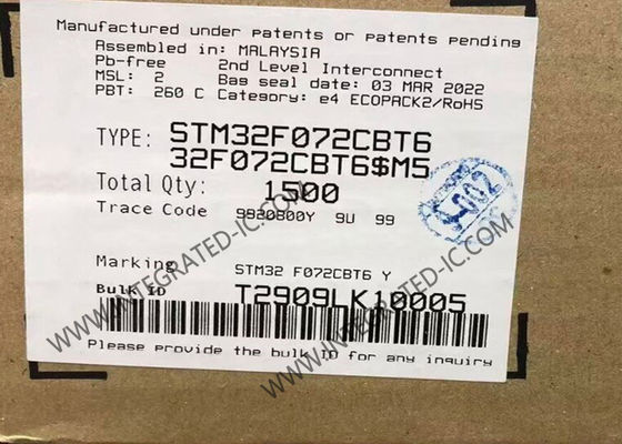 Microcontrolador STM32F072CBT6 MCU de alto rendimiento de 32 bits a 48 MHz ARM Cortex-M0