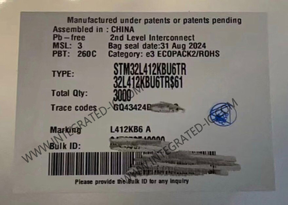 Microcontrolador STM32L412KBU6TR MCU de alto rendimiento, MCU ARM Cortex-M4 de 32 bits a 80 MHz