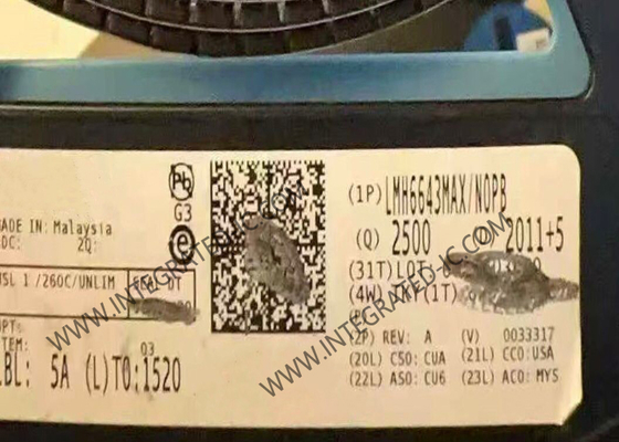 Circuito integrado LMH6643MAX Chip Amplificadores de salida carril a carril de 75mA de baja potencia y 130MHz