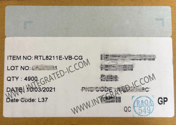 RTL8211E-VB-CG Ethernet IC integrado 10/100/1000M Transceptor Ethernet QFN48