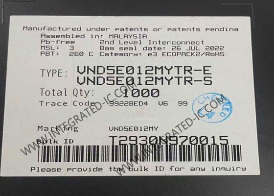 VND5E012MYTR Chip de circuito integrado de doble canal 52A controlador de lado alto PowerSSO-36