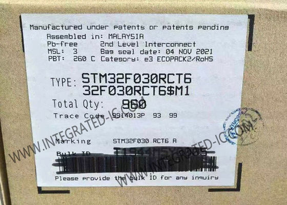 STM32F030RCT6 Microcontrolador MCU con 256 kB de memoria flash con frecuencia de reloj de 48 MHz y 51 E/S