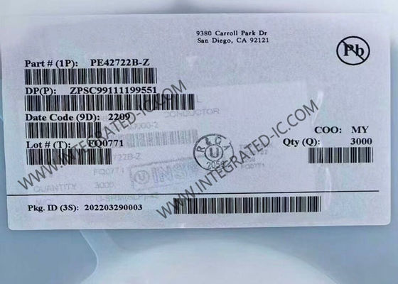 PE42722B-Z UltraCMOS SPDT RF Switch IC Módulo de comunicación inalámbrica de 5 MHz a 1.794 GHz con baja pérdida de inserción y alto aislamiento