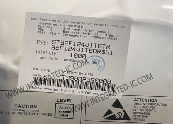 ST92F124V1T6 Microcontrolador MCU de 8 bits 24MHz MCU flash de un solo voltaje en paquete LQFP100