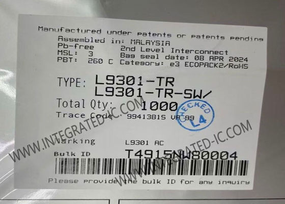 Circuito integrado de controlador de baja potencia octal automotriz L9301-TR con 8 controladores, 8 salidas y 2.2 A de corriente de salida en paquete PowerSSO-36