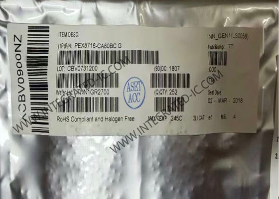 PEX8716-CA80BCG Ethernet IC de 16 vías y 4 puertos PCI Express Gen 3 Intercambio de circuito