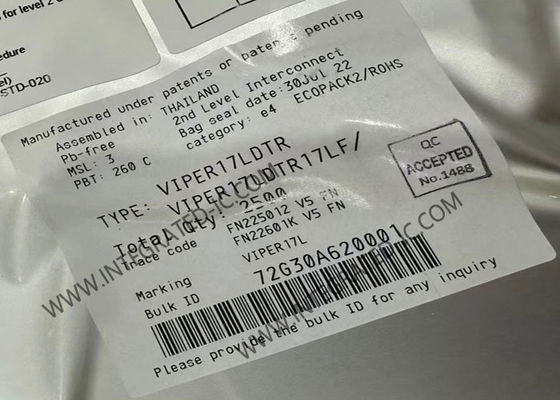 Chip de circuito integrado VIPER17LDTR Regulador de conmutación de 800V con frecuencia de 60 kHz y potencia de salida de 9 W para convertidores de retroceso