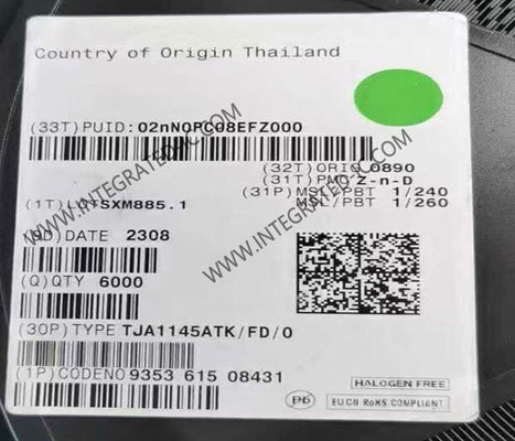 Chip de circuito integrado transceptor CAN de alta velocidad TJA1145ATK con velocidad de datos de 5 Mb/s y protección ESD de 8 kV