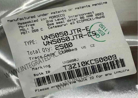 Chip IC controlador de lado alto de un solo canal VN5050JTR con corriente de salida de 2 A y tensión de alimentación de 4,5 V a 36 V para aplicaciones automotrices